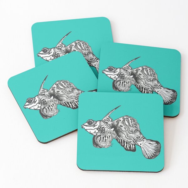 Item preview, Mandarinfish (Synchiropus splendidus) in black pen designed and sold by Cheryl Duerden.