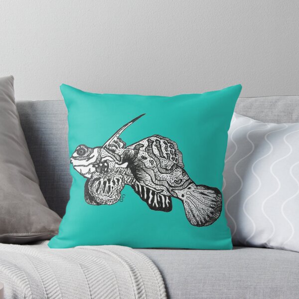 Item preview, Mandarinfish (Synchiropus splendidus) in black pen designed and sold by Cheryl Duerden.