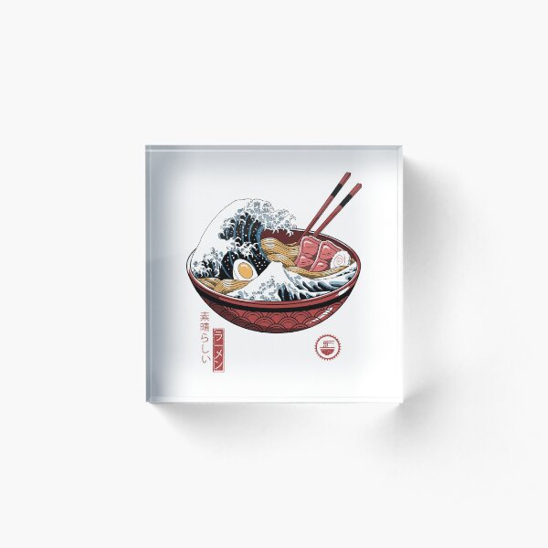 Great Ramen Wave White Acrylic Block
