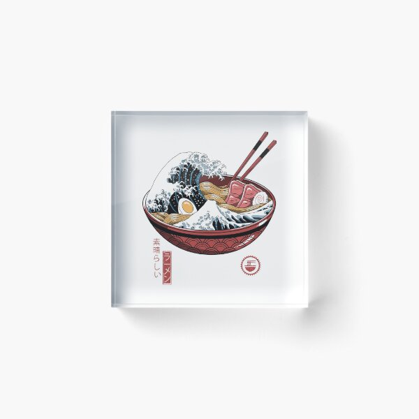 Großer Ramen Wave White Acrylblock