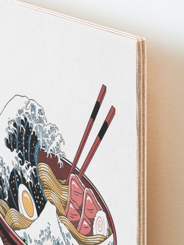Alternate view of Great Ramen Wave White Mounted Print