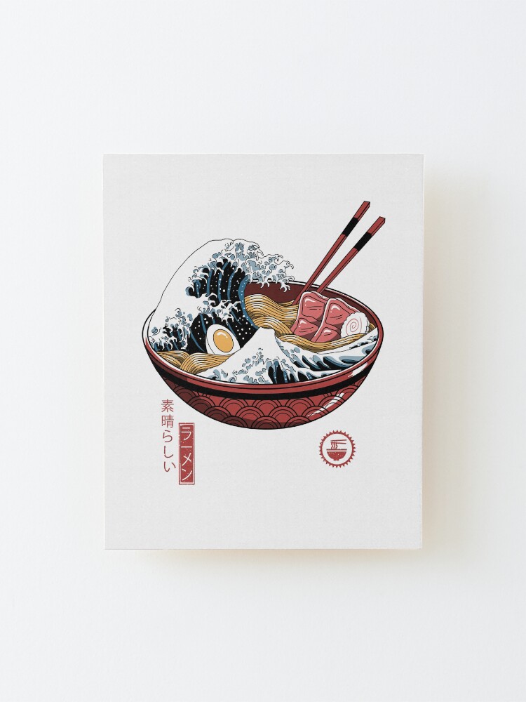 Alternate view of Great Ramen Wave White Mounted Print