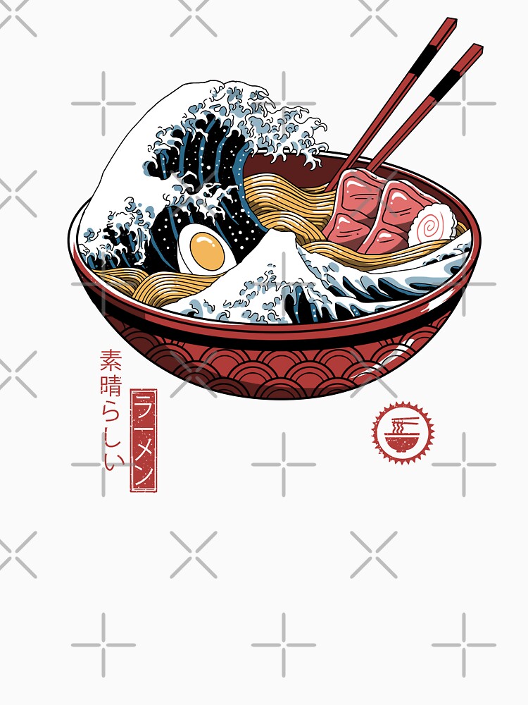 Discover Camiseta Ramen Gran Ola Dibujo para Hombre Mujer