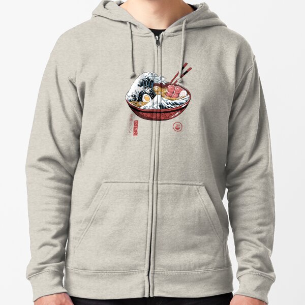 Great Ramen Wave White Veste zippée à capuche