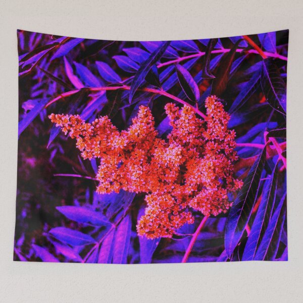Item preview, Red and Blue Sideways Sumac designed and sold by The Rage Garden.
