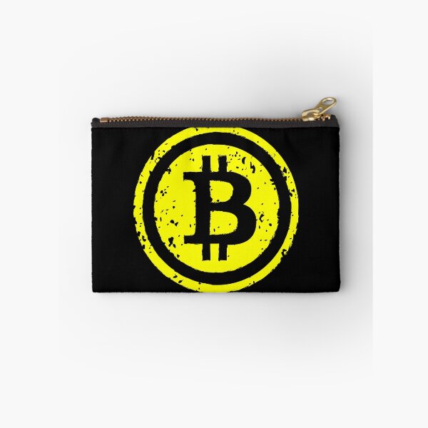 Artikelvorschau, Bitcoin-Logo beunruhigter gelber Druck entworfen und verkauft von groovezero.