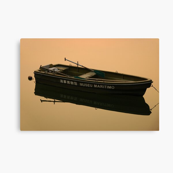 Sunset Light on Dinghy, Macau Canvas Print