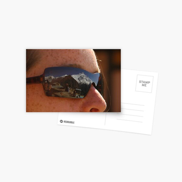 Annapurna II reflected in sunglasses Postcard