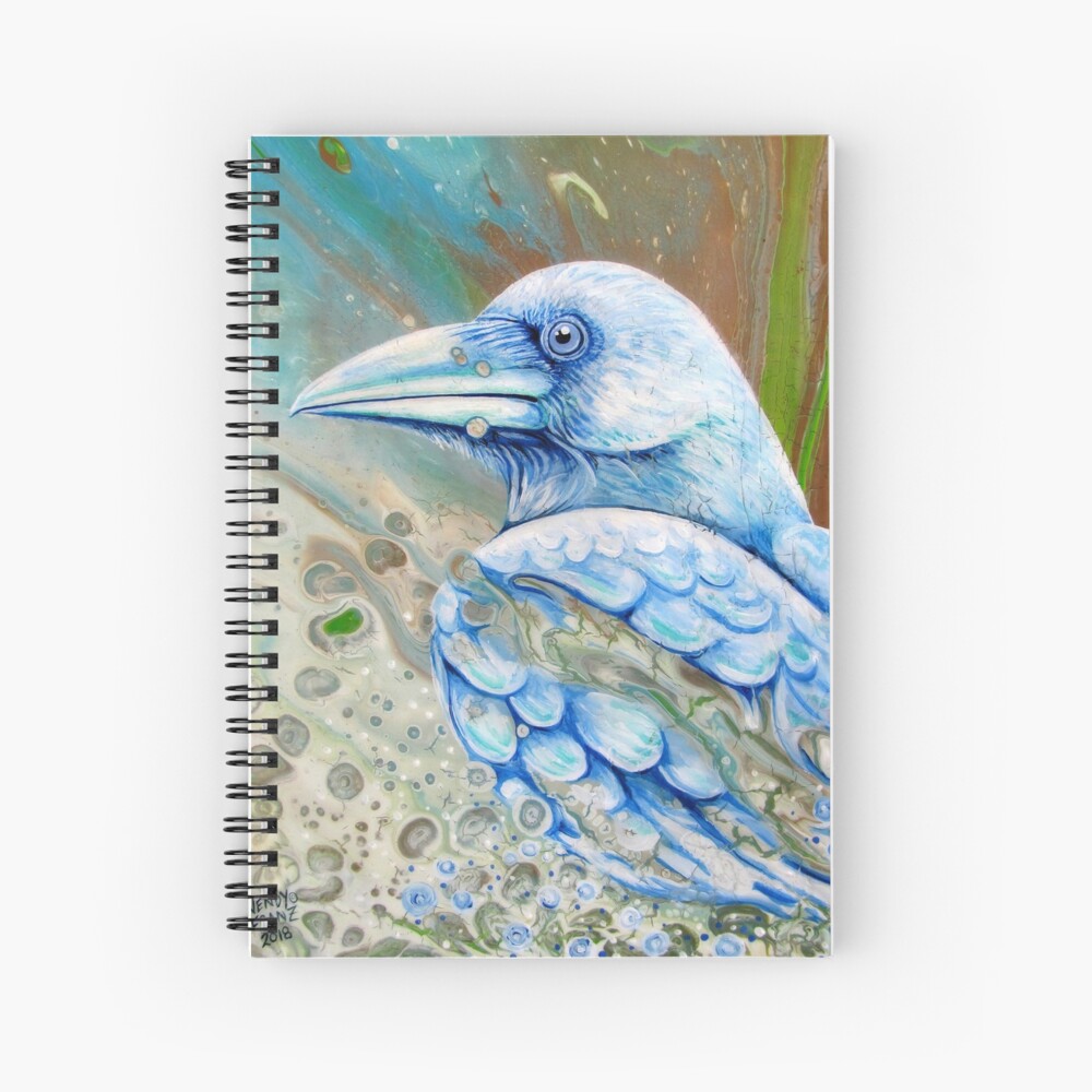 White Sprit Raven Spiral Notebook