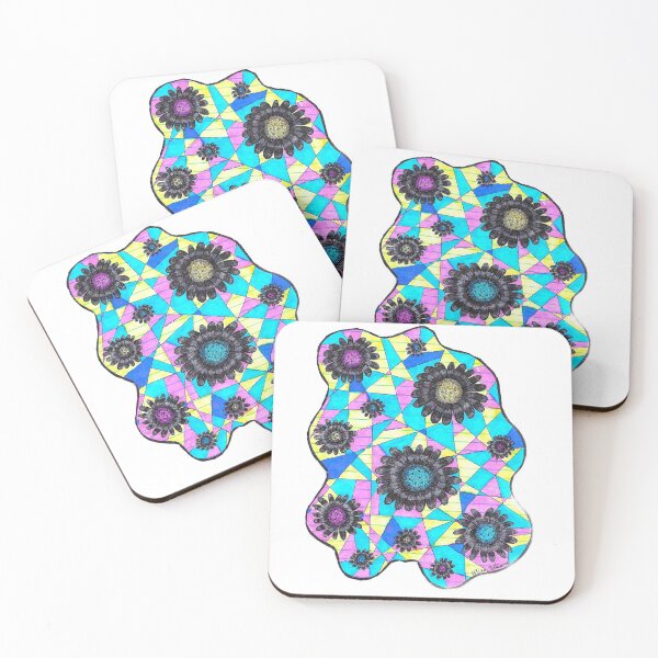 Item preview, Neon Geometric Flowers  designed and sold by The Rage Garden.