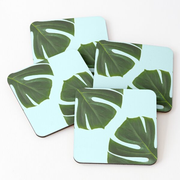 Item preview, Monstera palm leaves blue designed and sold by bohoDecor.