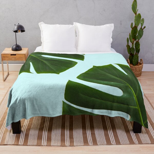Item preview, Monstera palm leaves blue designed and sold by bohoDecor.