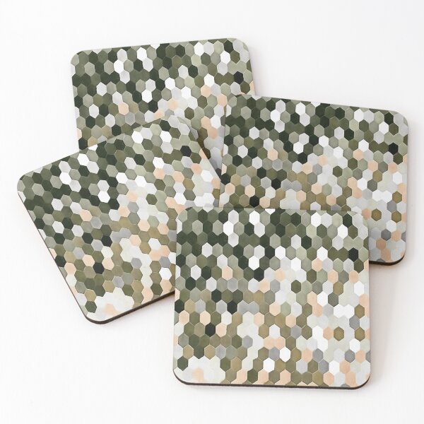 Item preview, Honeycomb Pattern In Shades Of Grey and Pink Hexagon Painting designed and sold by taiche.