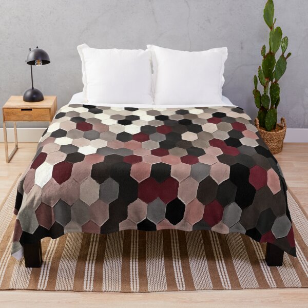 Item preview, Hexagon Pattern In Gray and Burgundy Autumn Colors Painting designed and sold by taiche.