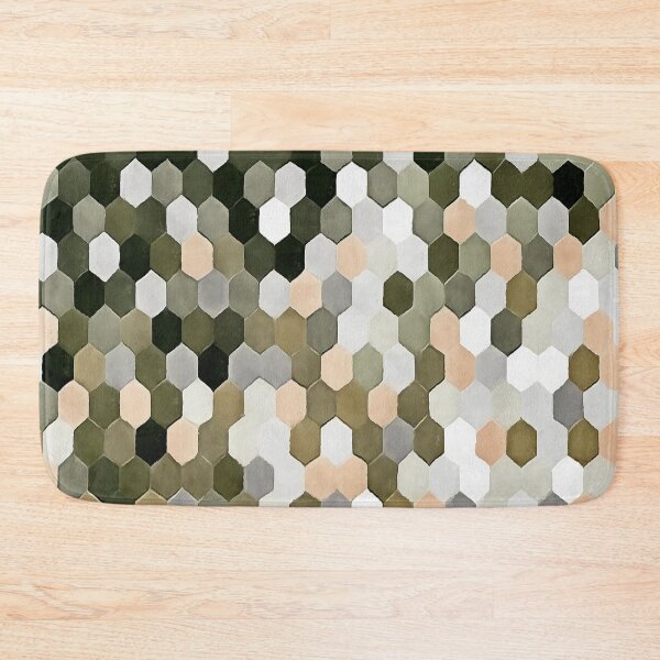 Item preview, Honeycomb Pattern In Shades Of Grey and Pink Hexagon Painting designed and sold by taiche.