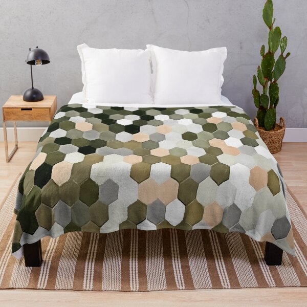 Item preview, Honeycomb Pattern In Shades Of Grey and Pink Hexagon Painting designed and sold by taiche.