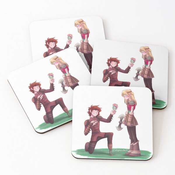 Item preview, Hiccup giving Astrid flowers designed and sold by eliphantart.