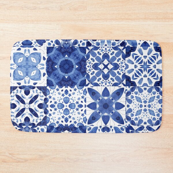 Item preview, Indigo Watercolor Tiles designed and sold by squirrell.