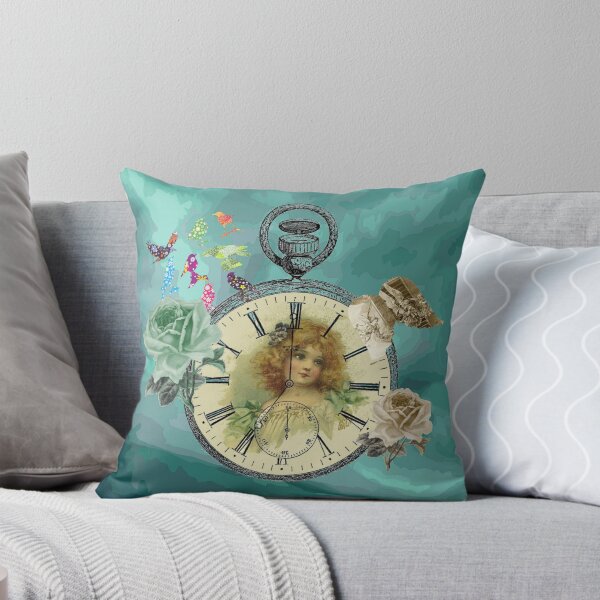 Item preview, Vintage Girl Clock Watch Angels Roses & Birds designed and sold by moondreamsmusic.