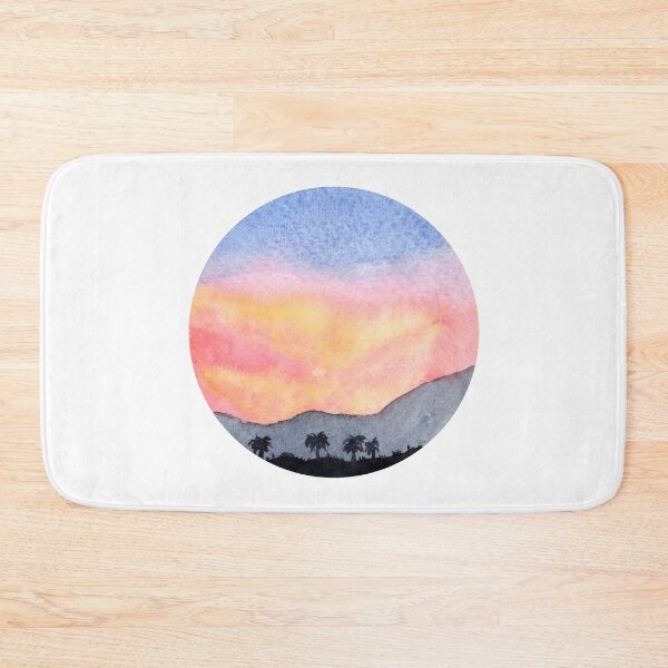 Item preview, Burning Sky at Sunset - Round - Watercolour Painting designed and sold by Pattokarts.