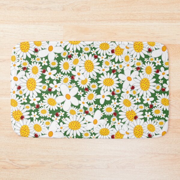 Item preview, Whimsical Summer White Daisies and Red Ladybugs © fatfatin designed and sold by fatfatin.