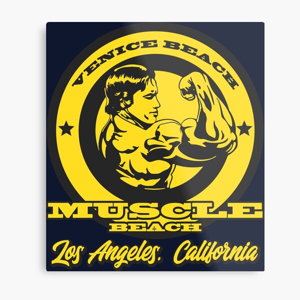 Arnold Schwarzenegger Muscle Beach Metal Print