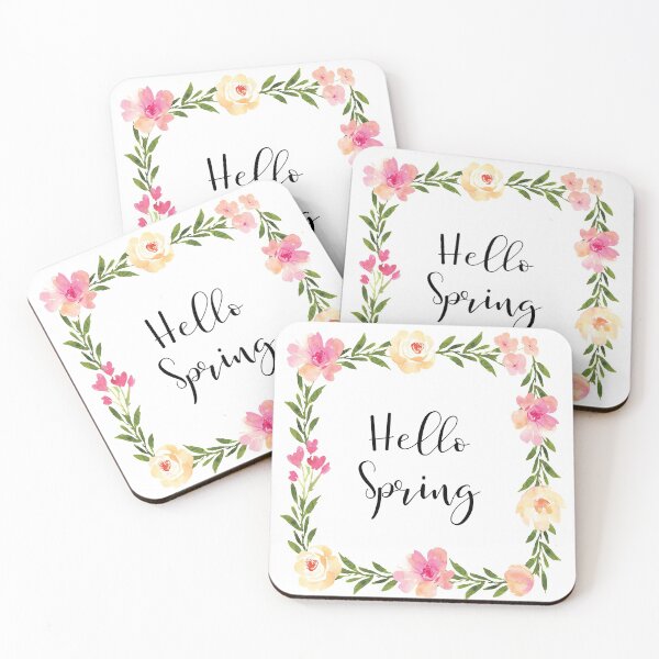 Item preview, Hello Spring Floral Frame designed and sold by PrettySimple Graphic Design.