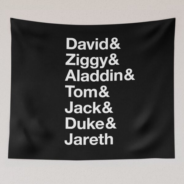 Aperçu de l'œuvre David & Ziggy & Aladdin & Tom & Jack & Duke & Jareth List - Lettrage Blanc créée et vendue par VenusOak.