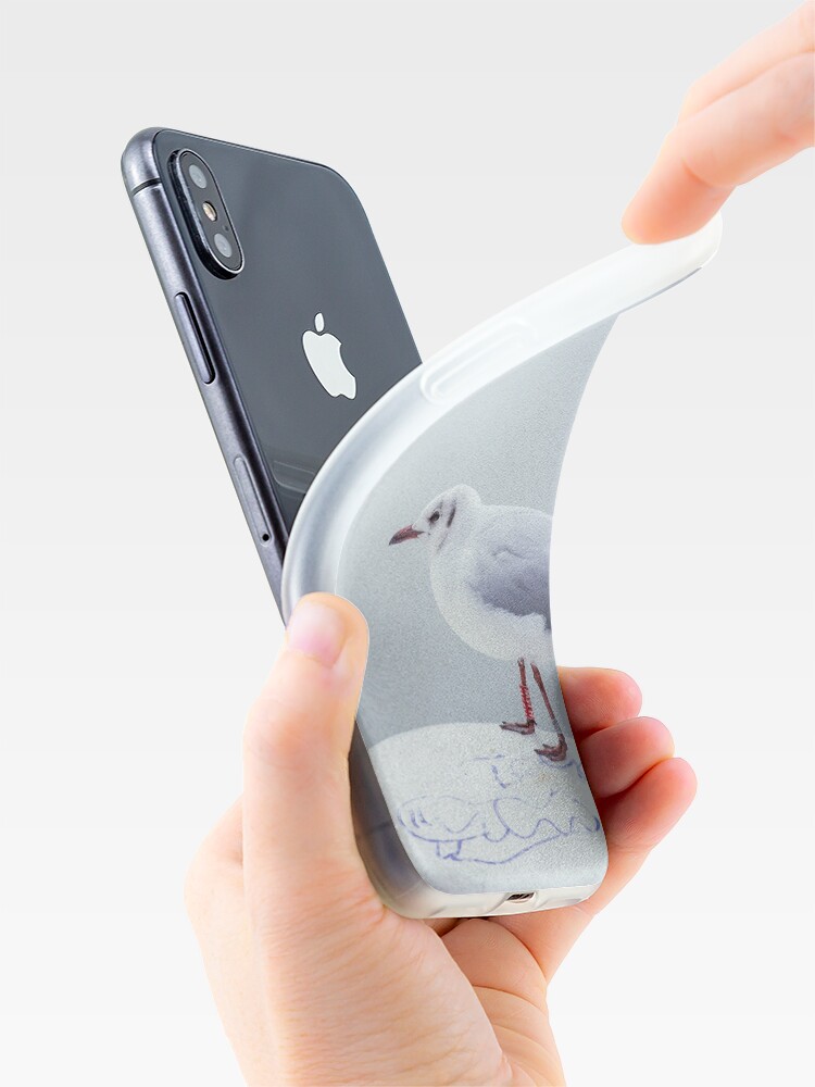 Alternate view of Seagull on bollard iPhone Case