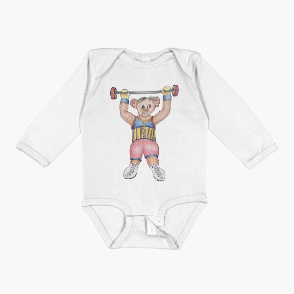 Arno Strongman Circus Performer Long Sleeve Baby One-Piece