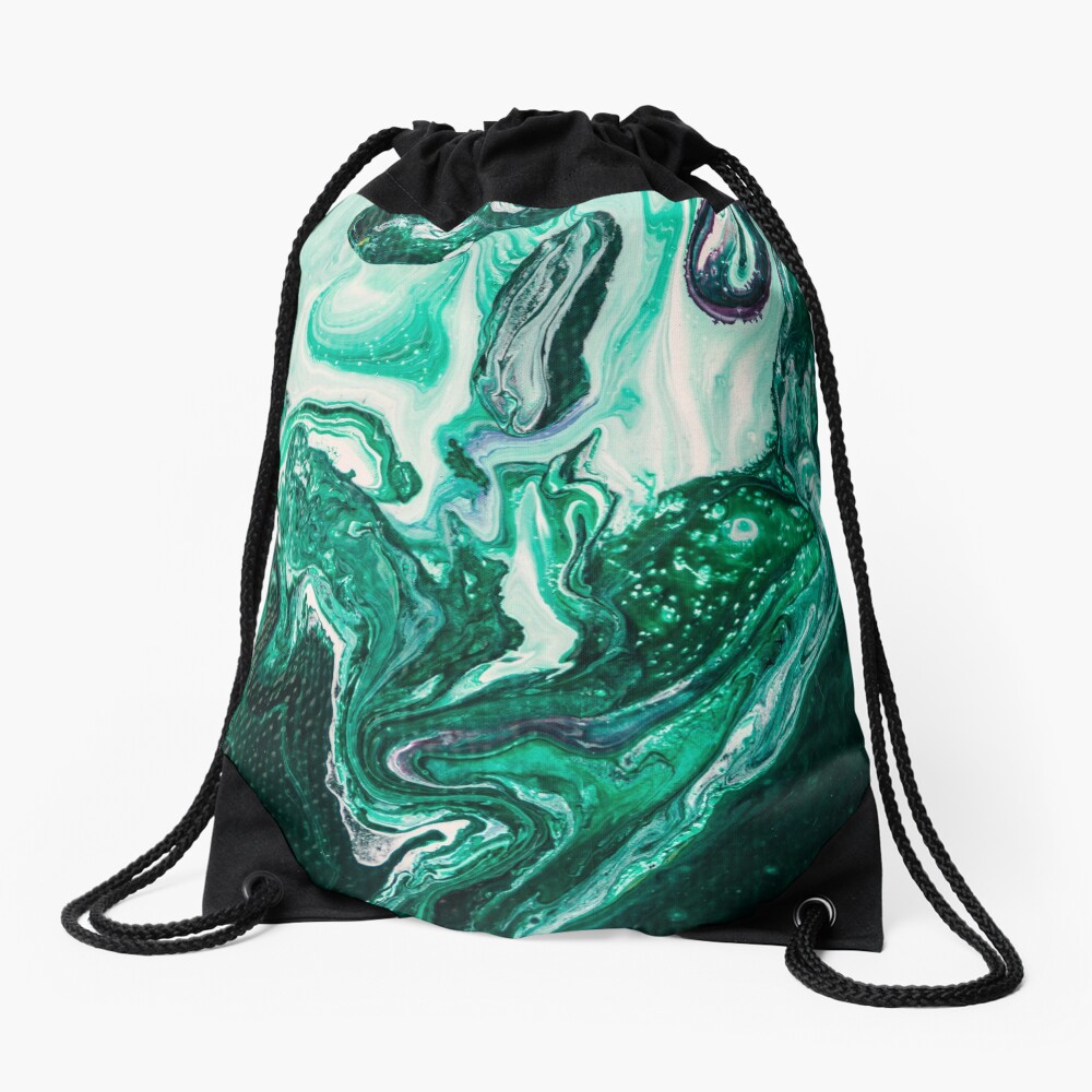 abstract painting "break the cycle" Drawstring Bag