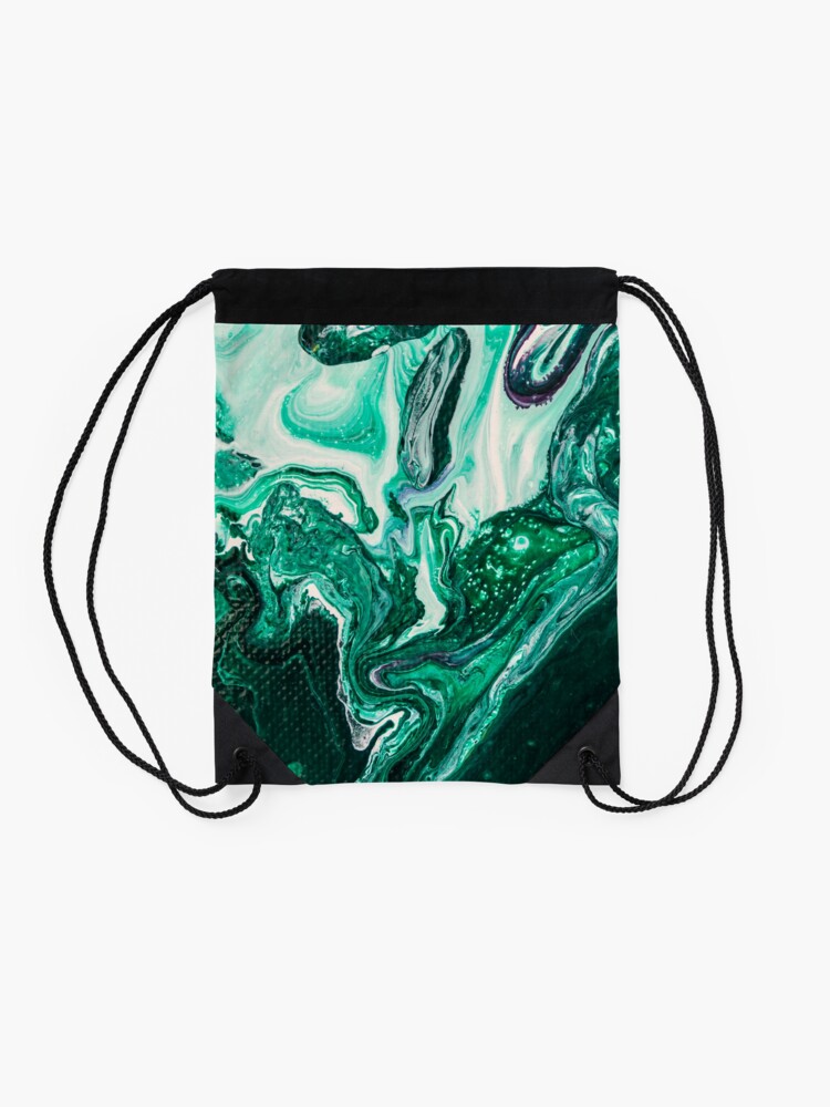 Alternate view of abstract painting "break the cycle" Drawstring Bag