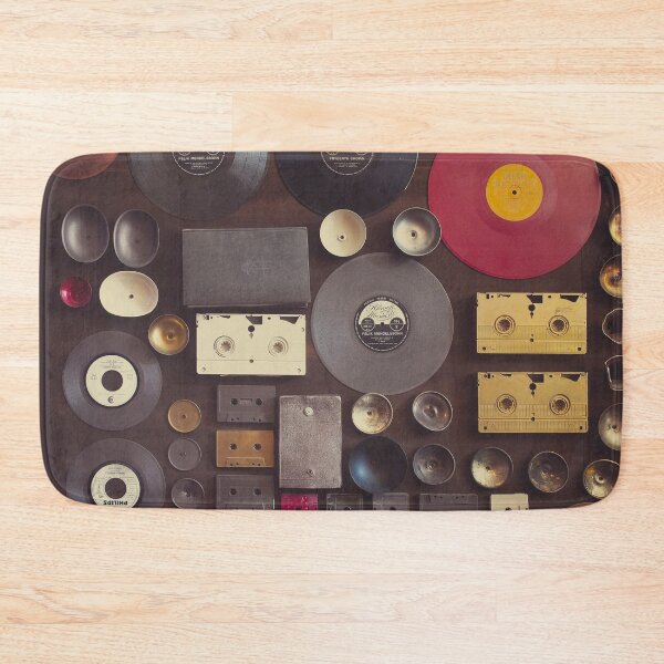 Item preview, Vintage wall with vinyl records and audio cassettes hung. designed and sold by Pino 'Delfino' Esposito.