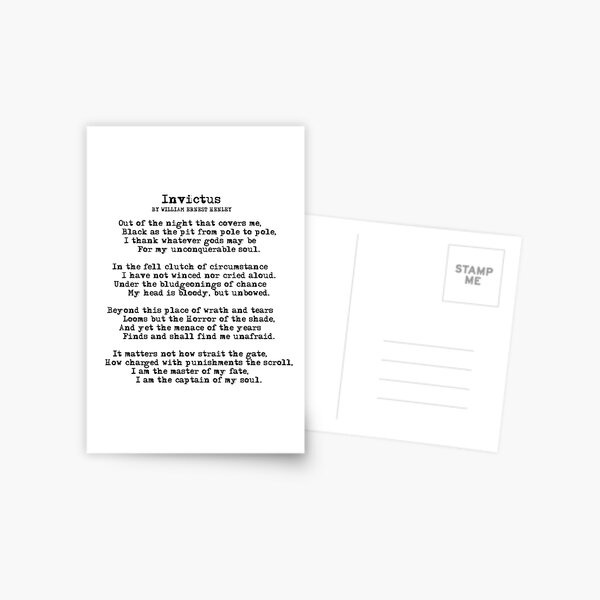 Artikel-Vorschau von Invictus-Gedicht, designt und verkauft von czerinaart.
