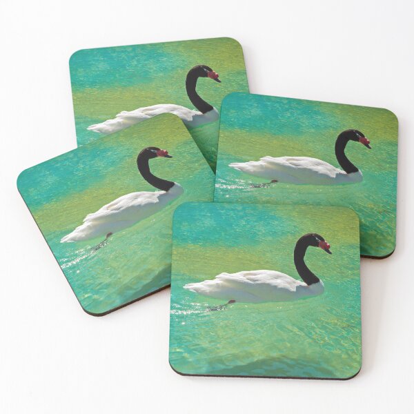 Item preview, Amazing black-necked swan swiming in green pond designed and sold by anytka.