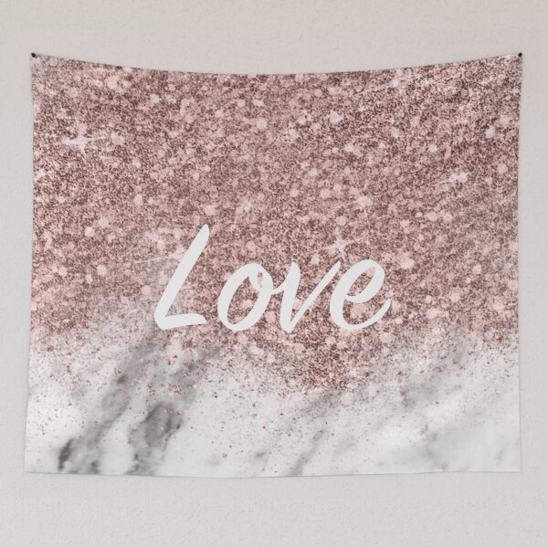 Item preview, Rose gold glitter dust marble - love designed and sold by peggieprints.