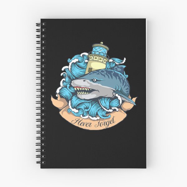 Item preview, Shark, tiger shark, tattoo, seafaring, ocean, lighthouse designed and sold by DerSenat.