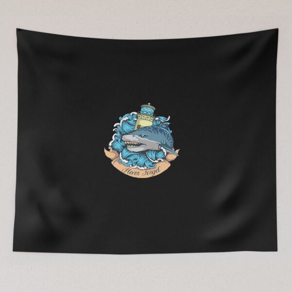 Item preview, Shark, tiger shark, tattoo, seafaring, ocean, lighthouse designed and sold by DerSenat.
