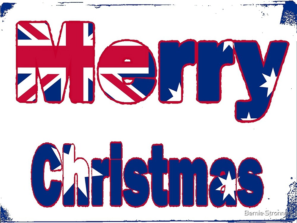 "Aussie flag merry christmas card design!" by Bernie 