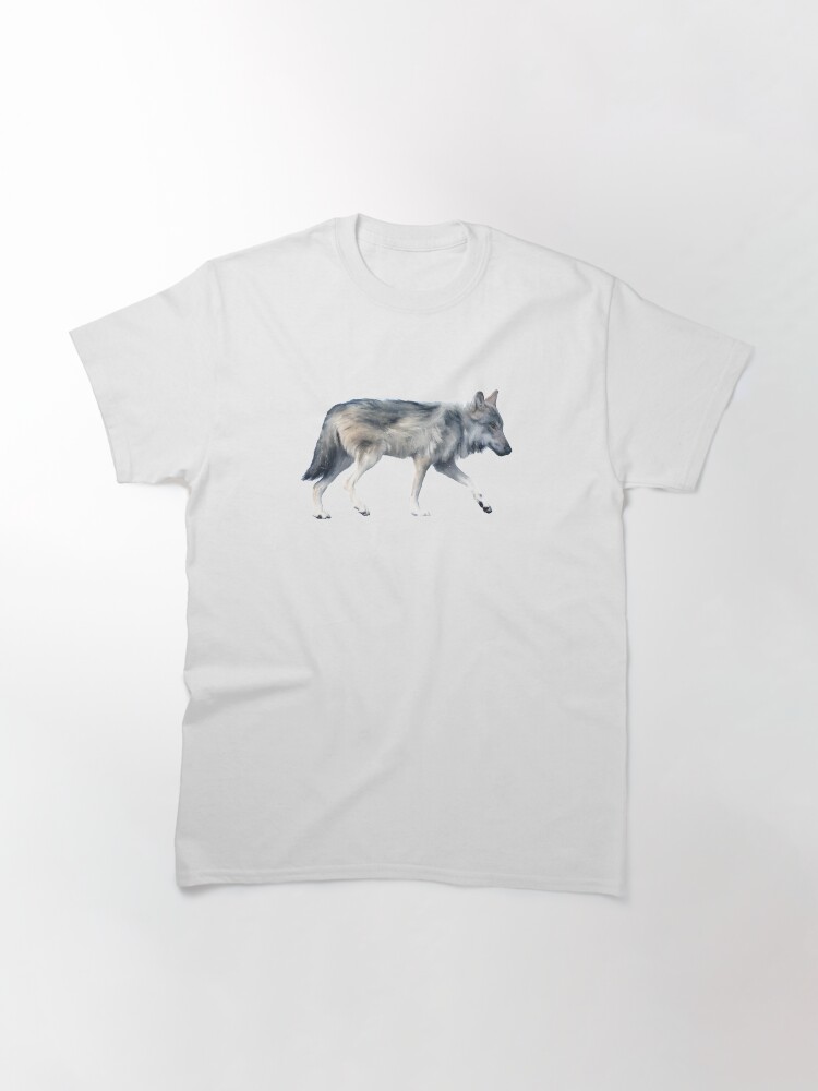 Thumbnail 2 of 7, Classic T-Shirt, Wolf on Blush designed and sold by Amy Hamilton.