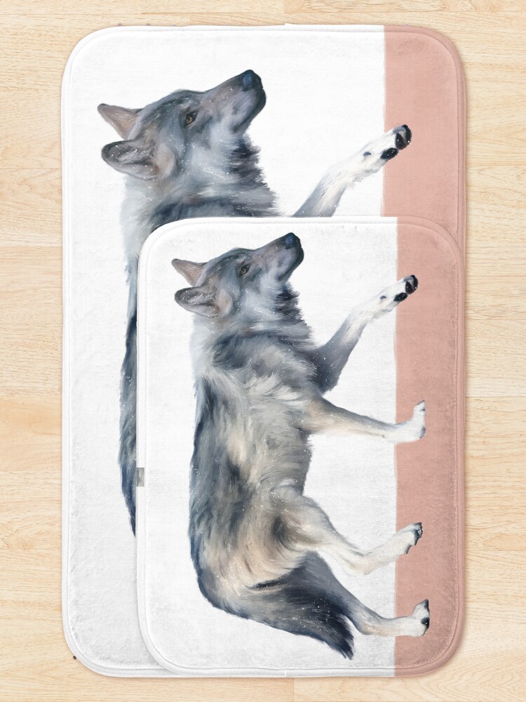Alternate view of Wolf on Blush Bath Mat