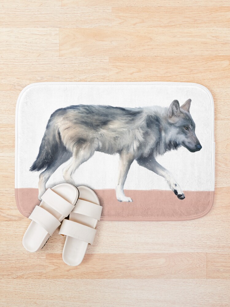 Alternate view of Wolf on Blush Bath Mat
