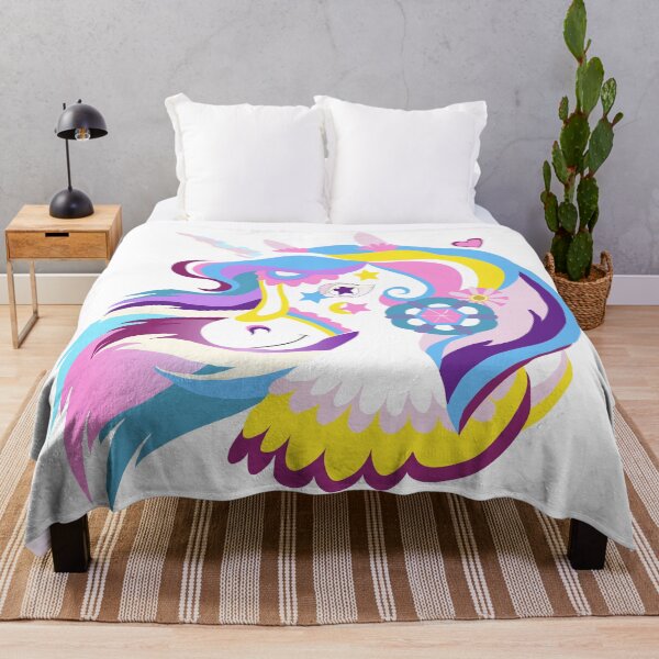 Rainbow Magic Unicorn Throw Blanket