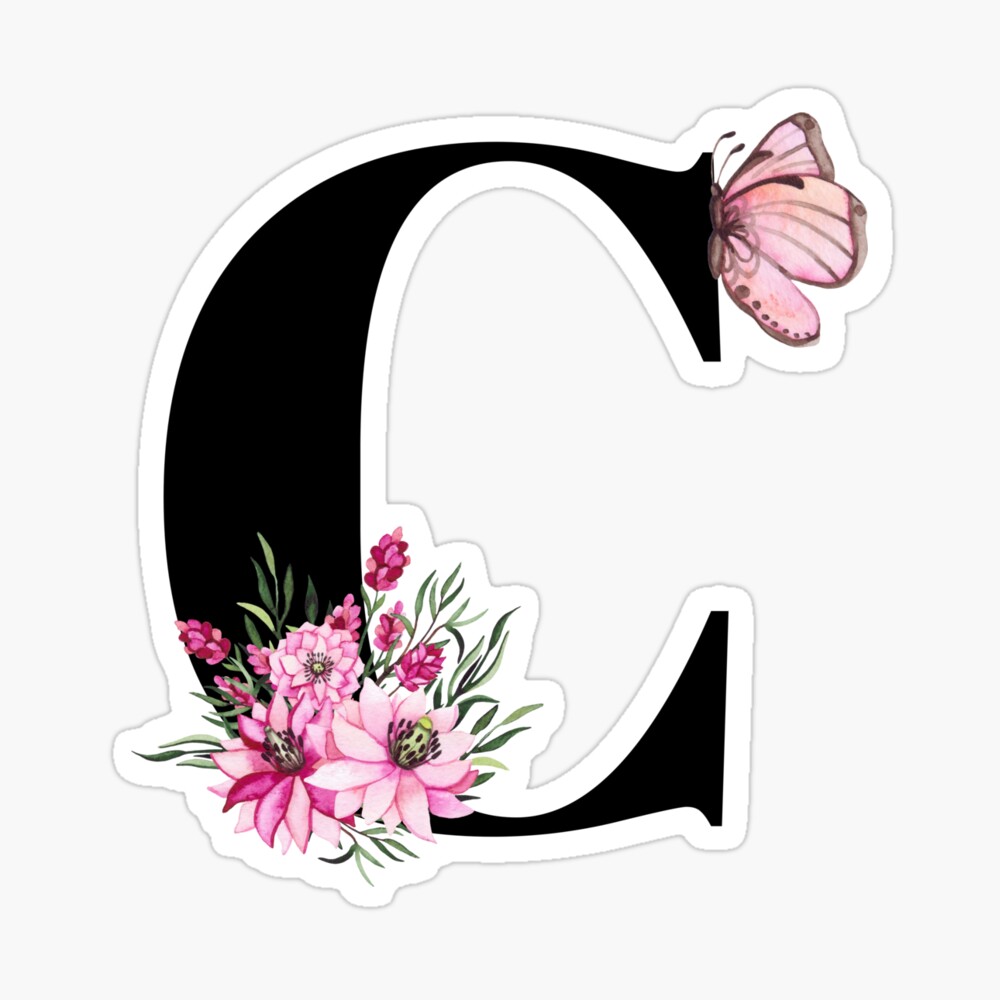 Funlucy Monogram Letter C With Powder White Rose Floral Wall Decor Art  Decals Initial Letter C Vinyl…See more Funlucy Monogram Letter C With  Powder