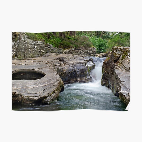 "The Devil's Punch bowl and waterfall on the river Quoich" Poster by