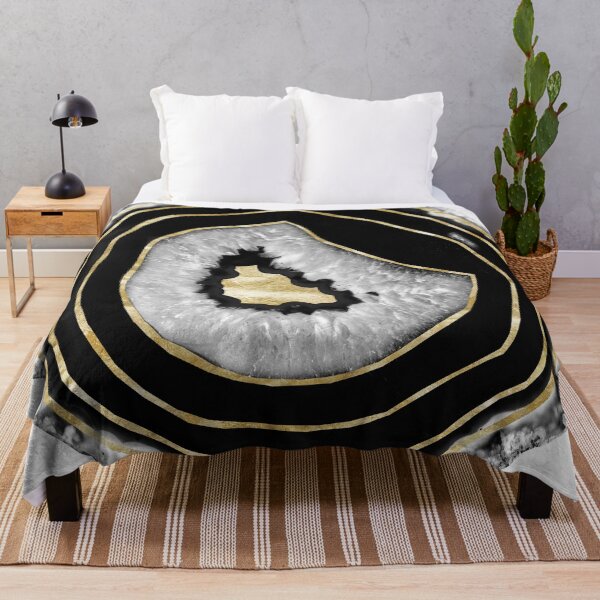 Item preview, Moon Stone Agate Gold Foil Glam #2 #gem #decor #art designed and sold by Anita's & Bella's Art.