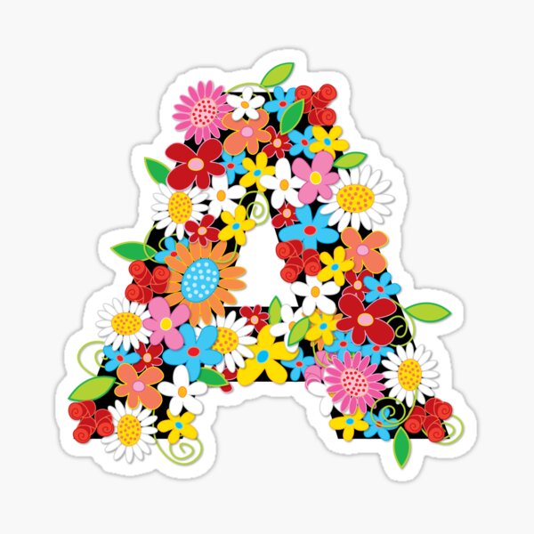 Item preview, Spring Flowers Alphabet A Monogram © fatfatin designed and sold by fatfatin.