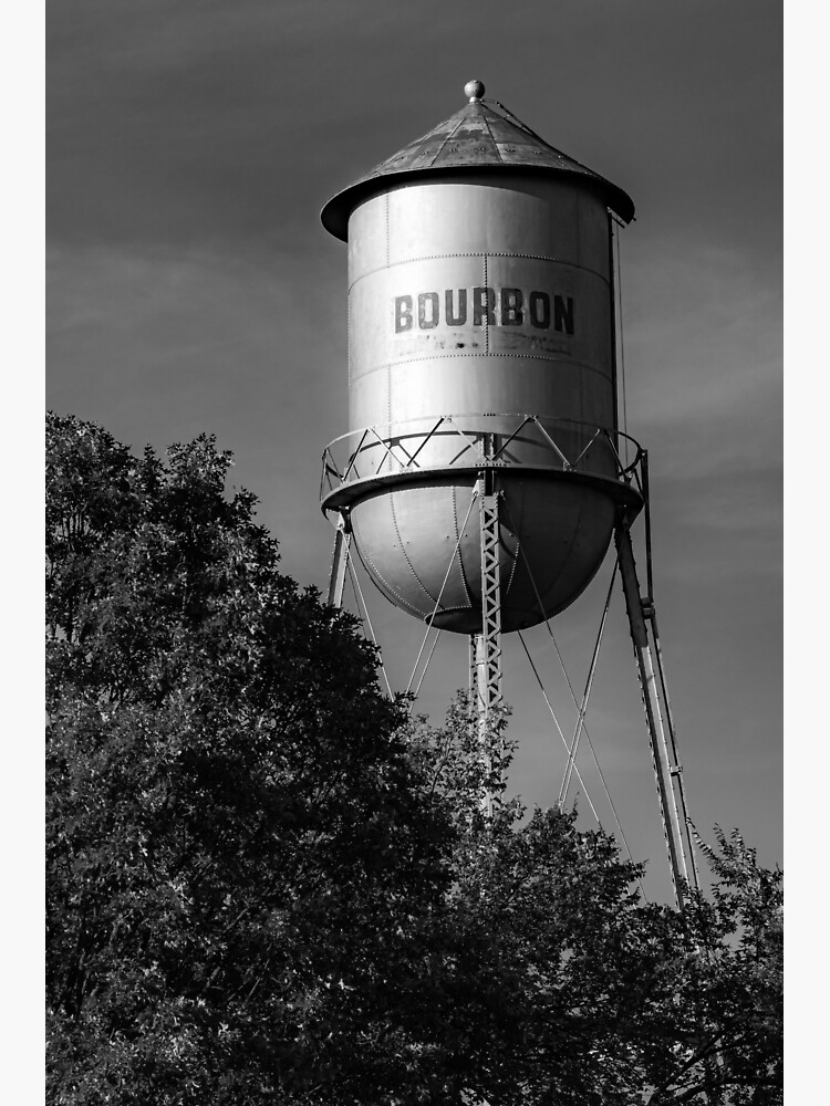 "Bourbon Water Tank Missouri Route 66 Monochrome" Poster for Sale by