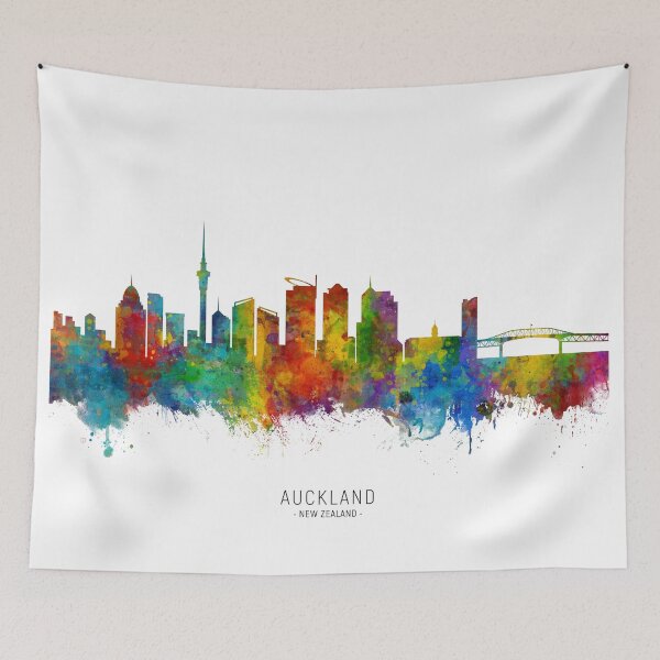 Item preview, Auckland New Zealand Skyline designed and sold by ArtPrints.