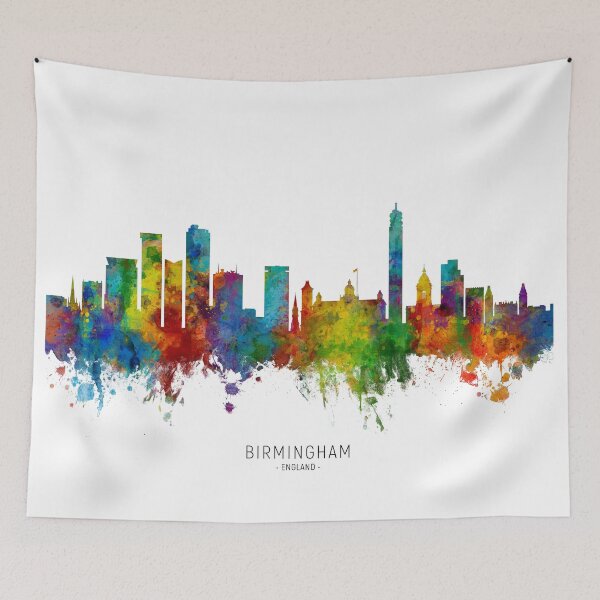Aperçu de l'œuvre Birmingham England Skyline créée et vendue par ArtPrints.